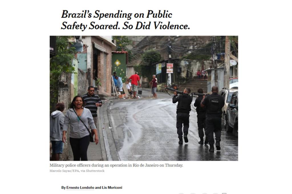 Print de matéria no site do New York Times Print de matéria no site do New York Times