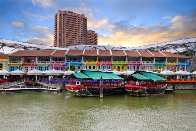 Casa históricas em Clarke Quay, Singapura Casa históricas em Clarke Quay, Singapura