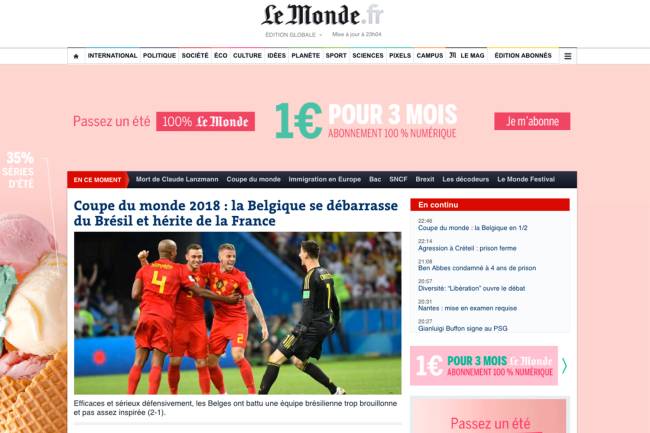 Home page do Le Monde Home page do Le Monde