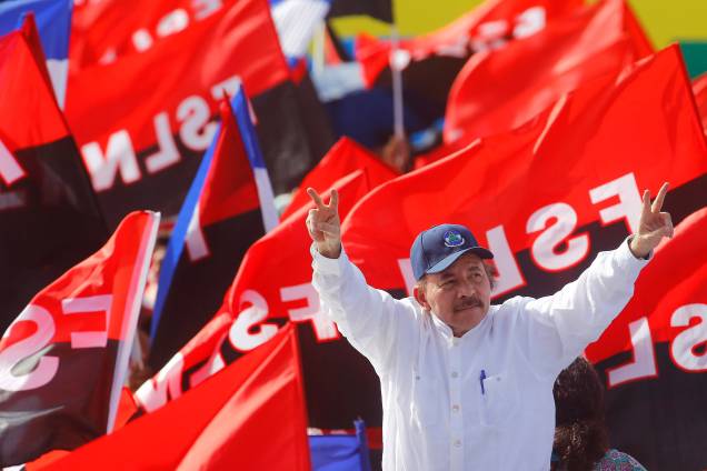 O presidente da Nicarágua, Daniel Ortega, chega para um evento que marca o 39º aniversário da vitória sandinista sobre o presidente Somoza em Manágua, na Nicarágua - 19/07/2018 O presidente da Nicarágua, Daniel Ortega, chega para um evento que marca o 39º aniversário da vitória sandinista sobre o presidente Somoza em Manágua, na Nicarágua - 19/07/2018
