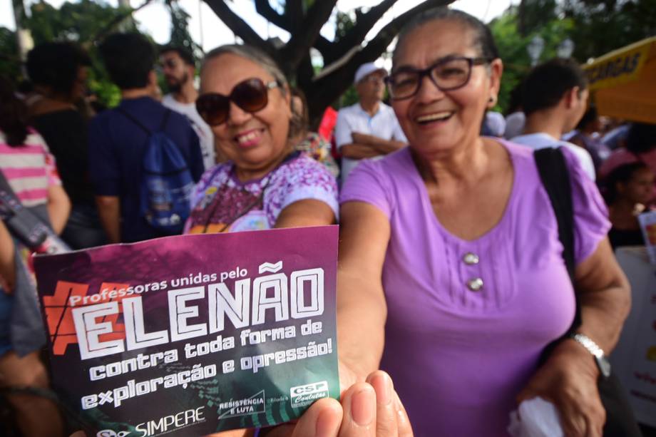 Protesto das mulheres contra o Bolsonaro no centro do Recife, Pernambuco - 29/09/2018