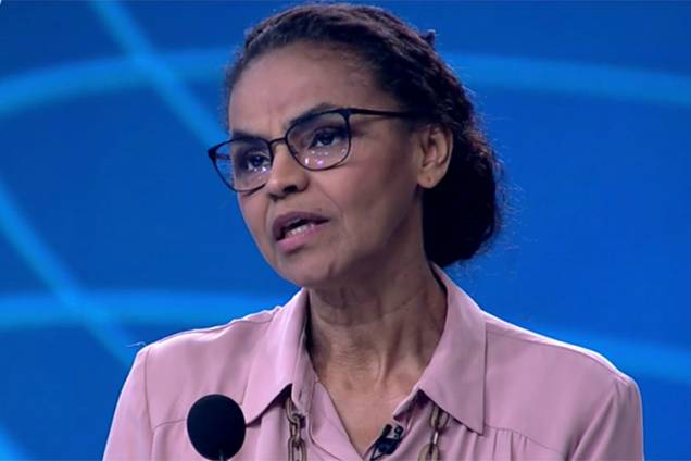Marina Silva (Rede), candidata à Presidência da República, durante debate entre presidenciáveis na TV Globo - 04/10/2018 Marina Silva (Rede), candidata à Presidência da República, durante debate entre presidenciáveis na TV Globo - 04/10/2018