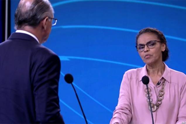 Marina Silva (Rede), candidata à Presidência da República, durante debate realizado pela TV Globo - 04/10/2018 Marina Silva (Rede), candidata à Presidência da República, durante debate realizado pela TV Globo - 04/10/2018