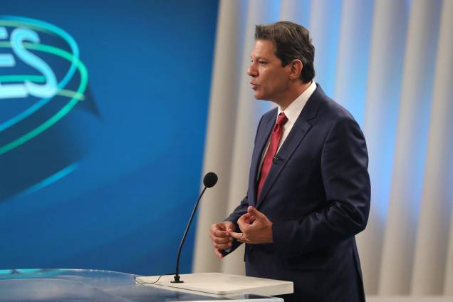 Fernando Haddad (PT), candidato à Presidência da República, participa de debate realizado pela TV Globo - 04/10/2018 Fernando Haddad (PT), candidato à Presidência da República, participa de debate realizado pela TV Globo - 04/10/2018