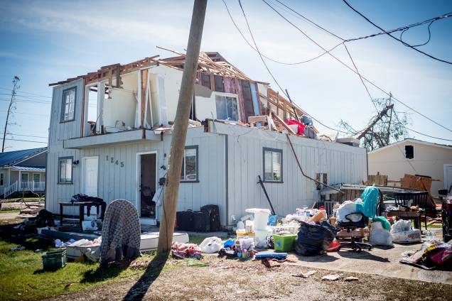 Residência é destruída após a passagem do furacão Michael em Panama City, cidade localizada no estado americano da Flórida - 11/10/2018 Residência é destruída após a passagem do furacão Michael em Panama City, cidade localizada no estado americano da Flórida - 11/10/2018
