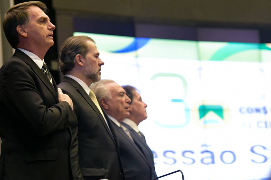 O presidente eleito Jair Bolsonaro participa de sessão solene do Congresso Nacional destinada a comemorar os 30 anos da Constituição Cidadã - 06/11/2018