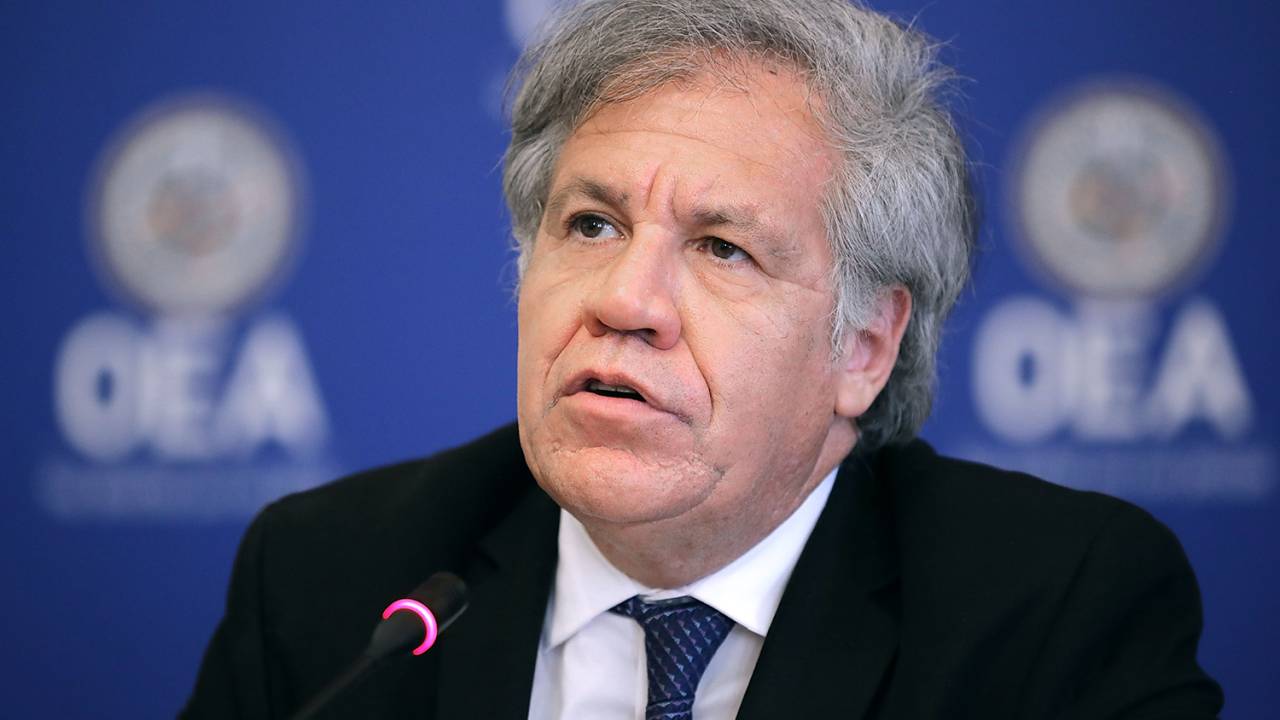 O secretário-geral da Organização dos Estados Americanos, Luis Almagro, durante conferência em Washington - 29/05/2018
