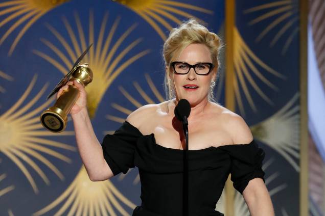 Patricia Arquette vence na categoria de melhor atriz em minissérie ou filme para a TV, durante a cerimônia de premiação do Globo de Ouro - 07/01/2019 Patricia Arquette vence na categoria de melhor atriz em minissérie ou filme para a TV, durante a cerimônia de premiação do Globo de Ouro - 07/01/2019