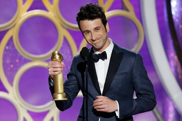 Justin Hurwitz vence na categoria de melhor trilha original em "O primeiro homem", durante cerimônia de premiação do Globo de Ouro - 07/01/2019 Justin Hurwitz vence na categoria de melhor trilha original em "O primeiro homem", durante cerimônia de premiação do Globo de Ouro - 07/01/2019