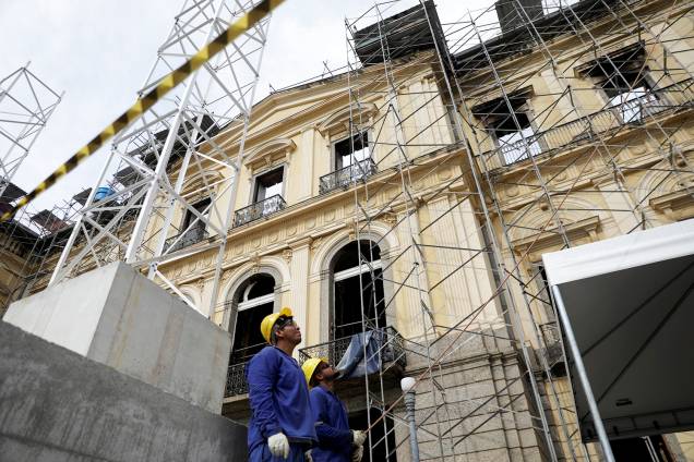 Funcionários trabalham na restauração do Museu Nacional - 12/02/2019 Funcionários trabalham na restauração do Museu Nacional - 12/02/2019