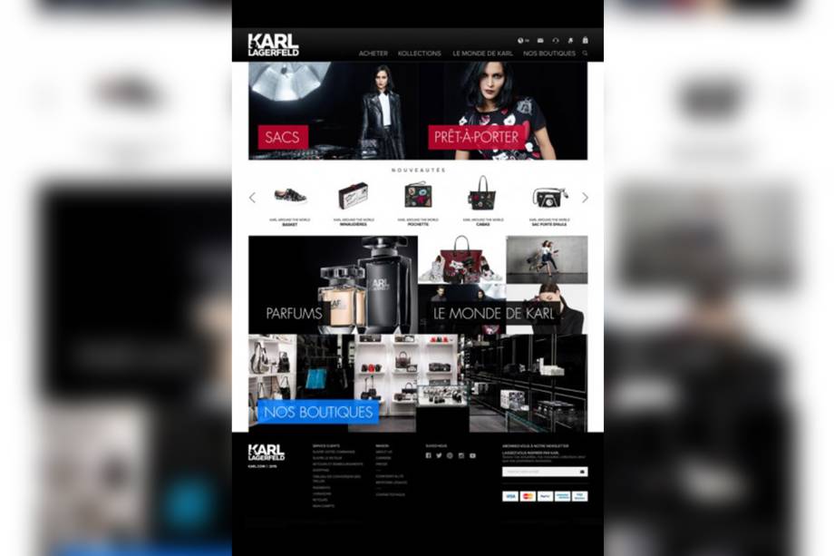 Site da marca de Karl Lagerfeld