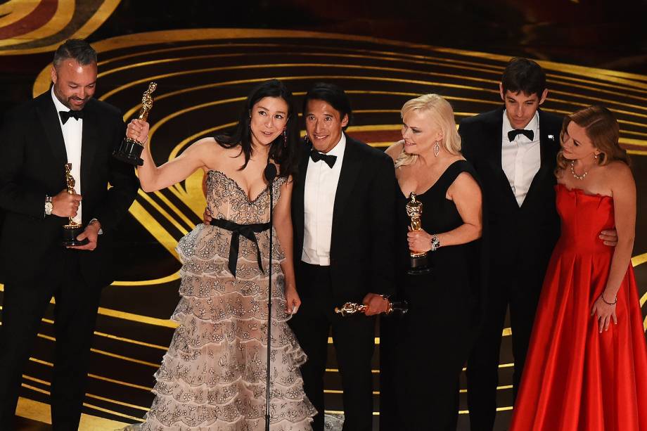 Elenco de ´Free Solo´ recebe Oscar de melhor documentário, durante cerimônia de premiação realizada em Los Angeles - 24/02/2019