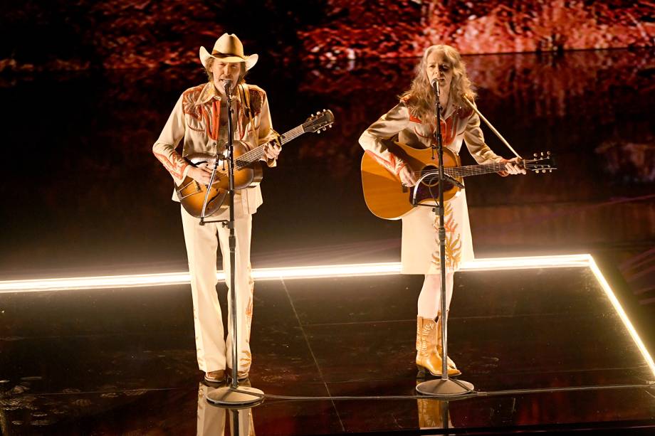 David Rawlings e Gillian Welch se apresentam durante a cerimônia de premiação do Oscar, realizada em Los Angeles - 24/02/2019