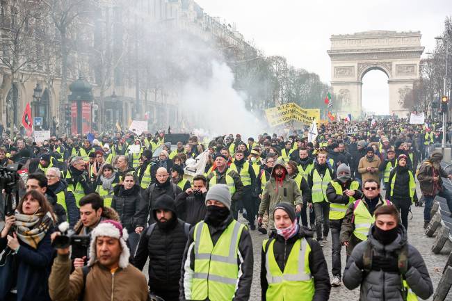 Protesto em Paris Protesto em Paris