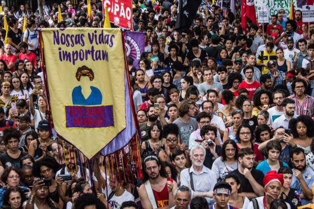 Ato em homenagem a vereadora Marielle Franco (PSOL-RJ) e ao motorista Anderson Gomes, assassinados no dia 14 de março de 2018 na região da avenida Paulista, em São Paulo - 14/03/2019 Ato em homenagem a vereadora Marielle Franco (PSOL-RJ) e ao motorista Anderson Gomes, assassinados no dia 14 de março de 2018 na região da avenida Paulista, em São Paulo - 14/03/2019