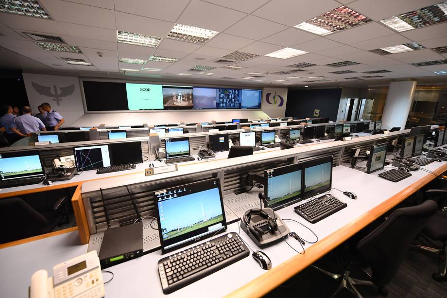 Sala de controle do Centro de Lançamento de Alcântara, localizado no Maranhão - 14/09/2018