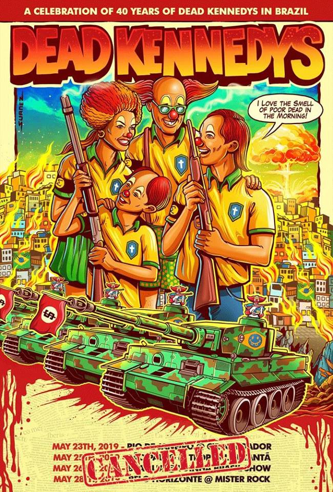 Pôster da turnê da banda Dead Kennedys no Brasil Pôster da turnê da banda Dead Kennedys no Brasil