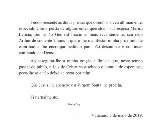 Carta papa Francisco