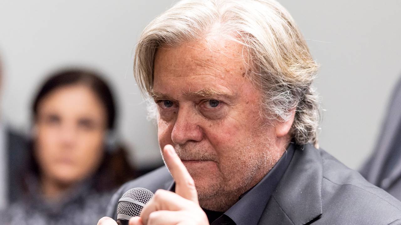 Steve Bannon, ex-estrategista da Casa Branca, participa de debate em Roma, na Itália - 25/03/2019