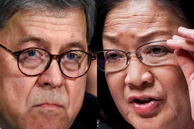 William Barr e Mazie Hirono William Barr e Mazie Hirono