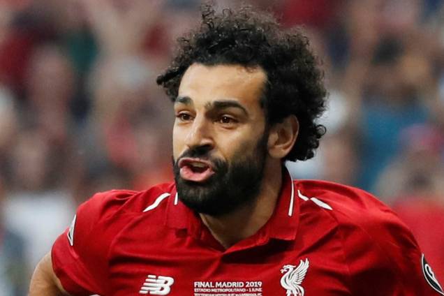Jogo entre Tottenham e Liverpool, válido pela final da Champions League Mohamed Salah, comemora gol - 01/06/2019 Jogo entre Tottenham e Liverpool, válido pela final da Champions League Mohamed Salah, comemora gol - 01/06/2019
