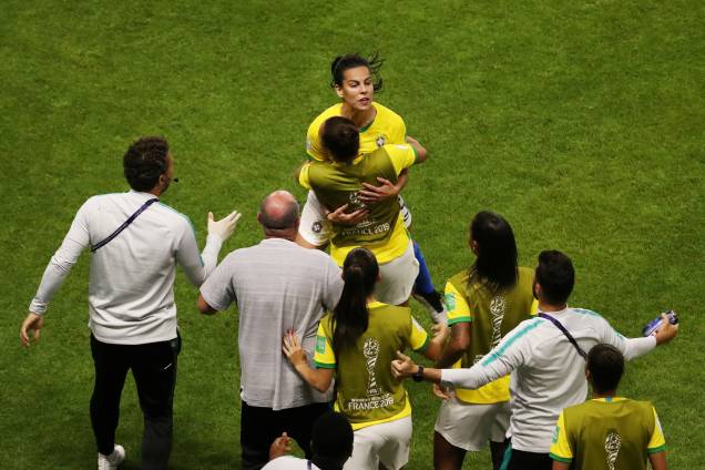 Jogadora Thaisa comemora gol no jogo entre França e Brasil jogo válido pela Copa do Mundo Feminina 2019 Oitavas de final - 23/06/2019 Jogadora Thaisa comemora gol no jogo entre França e Brasil jogo válido pela Copa do Mundo Feminina 2019 Oitavas de final - 23/06/2019