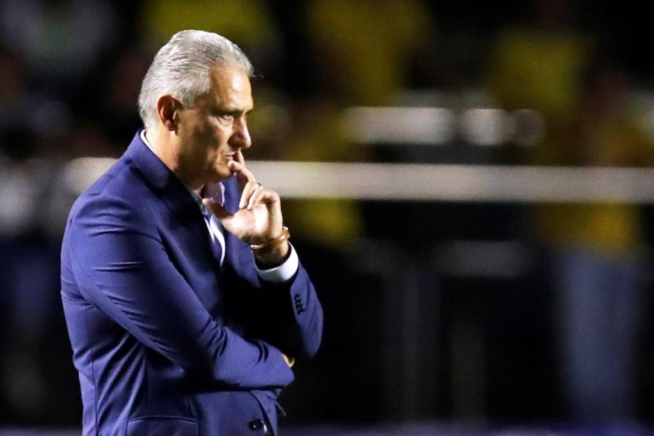 Tite, técnico da Seleção Brasileira, durante partida entre Brasil e Bolívia - 14/06/2019