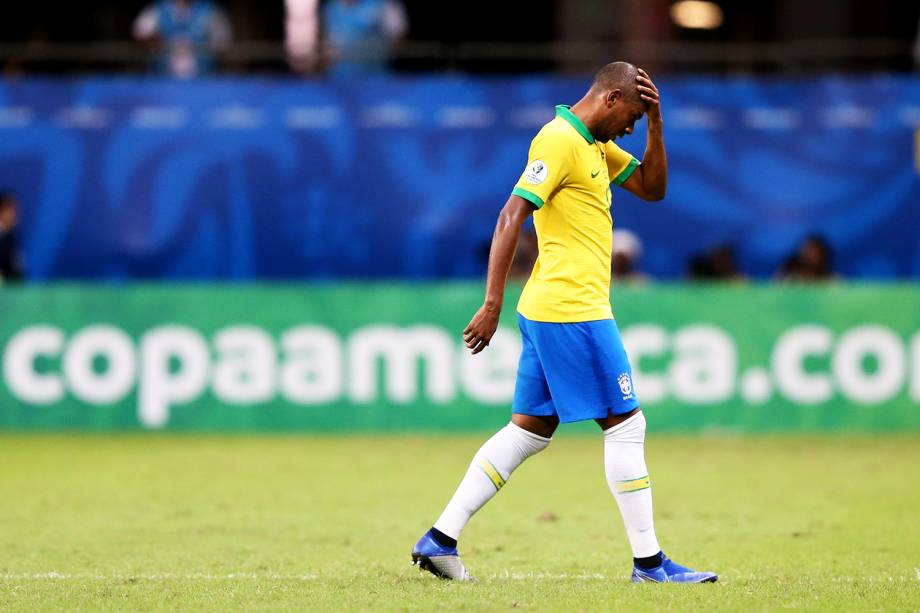 Fernandinho, jogador do Brasil, lamenta após empate com a Venezuela - 18/06/2019 Fernandinho, jogador do Brasil, lamenta após empate com a Venezuela - 18/06/2019
