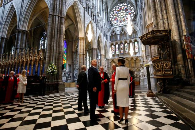 O presidente dos Estados Unidos, Donald Trump, e a primeira-dama Melania Trump visitam a Abadia de Westminster em Londres - 03/06/2019 O presidente dos Estados Unidos, Donald Trump, e a primeira-dama Melania Trump visitam a Abadia de Westminster em Londres - 03/06/2019