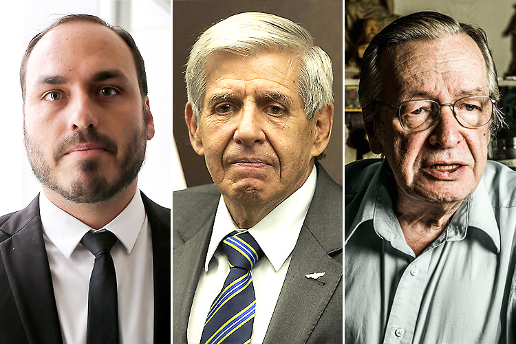 Carlos Bolsonaro, General Heleno e Olavo de Carvalho