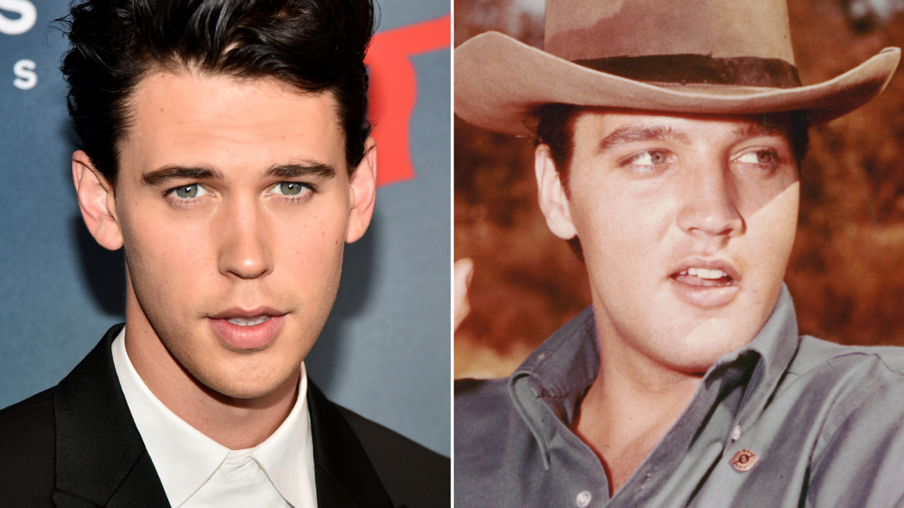 O ator Austin Butler e o cantor Elvis Presley