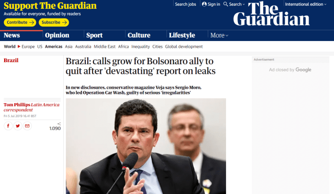 Jornal britânico ‘The Guardian’ repercute capa de VEJA Jornal britânico ‘The Guardian’ repercute capa de VEJA