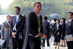 Brazil’s President Jair Bolsonaro arrives at the Imperial Palace to attend the proclamation ceremony of the enthronement of Japan’s Emperor Naruhito in Tokyo Brazil’s President Jair Bolsonaro arrives at the Imperial Palace to attend the proclamation ceremony of the enthronement of Japan’s Emperor Naruhito in Tokyo
