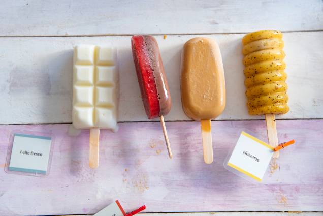Leite fresco, chocolate com morango, doce de leite e maracujá: picolés da sorveteria campeã Leite fresco, chocolate com morango, doce de leite e maracujá: picolés da sorveteria campeã