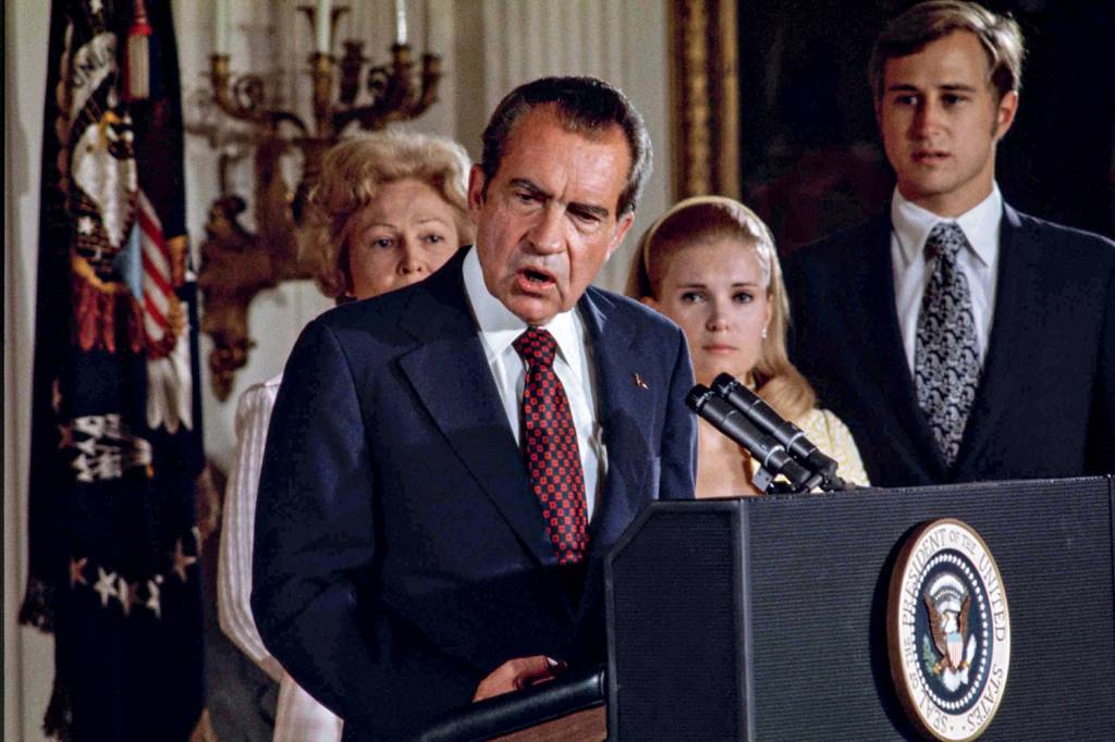 Richard Nixon Giving Farewell Speech Richard Nixon Giving Farewell Speech