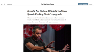 The New York Times Roberto Alvim Nazismo