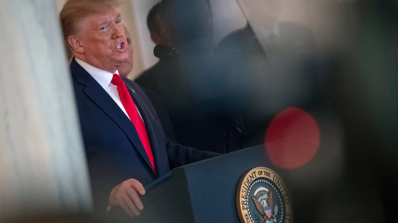 Trump discursa na Casa Branca