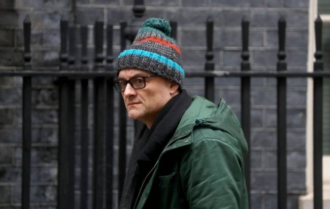 Dominic Cummings, special advisor for Britain’s Prime Minister Boris Johnson, is seen outside Downing Street in London