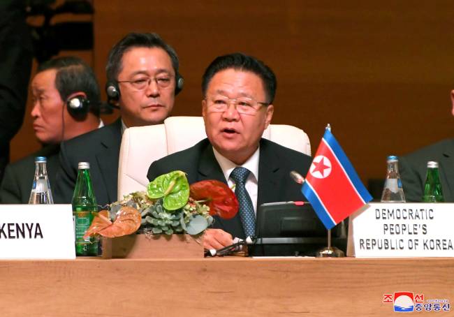 FILE PHOTO: Choe Ryong Hae of North Korea speaks at NAM summit in Baku FILE PHOTO: Choe Ryong Hae of North Korea speaks at NAM summit in Baku