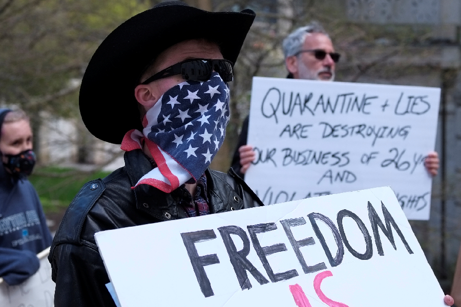Protesto contra quarentena em Ohio