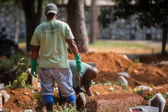 Cemitério da Vila Formosa, o maior da América Latina e responsável pelo sepultamento da maioria dos óbitos causados pela Covid-19 na cidade de São Paulo. Cemitério da Vila Formosa, o maior da América Latina e responsável pelo sepultamento da maioria dos óbitos causados pela Covid-19 na cidade de São Paulo.
