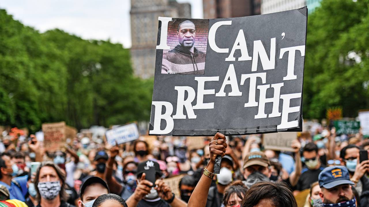 Protesto contra o assassinato de George Floyd, nos EUA: o racismo contra os negros ainda é uma realidade