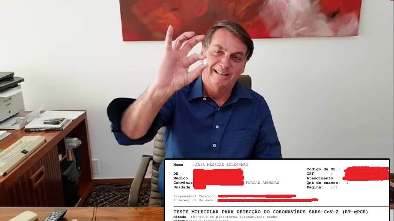 GAROTO-PROPAGANDA - O presidente com sua pílula mágica e o resultado do exame: “Poucas horas depois, eu já estava me sentindo bem”.