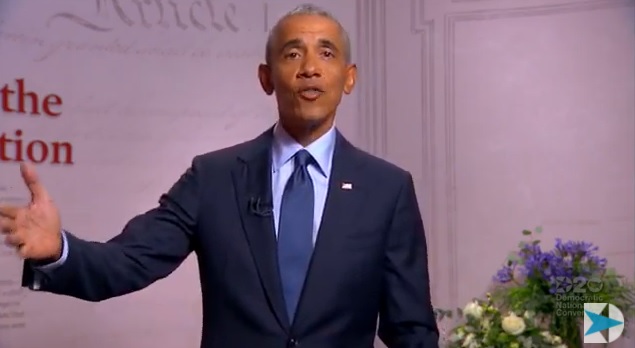 O ex-presidente Barack Obama discursa na Convenção Democrata