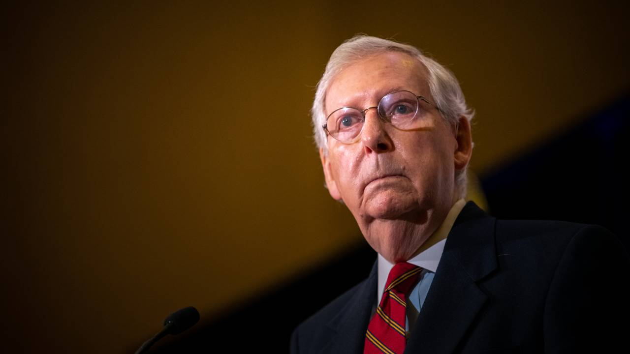 Líder da maioria no Senado dos EUA, Mitch McConnell, durante evento no estado do Kentucky. 04/11/2020