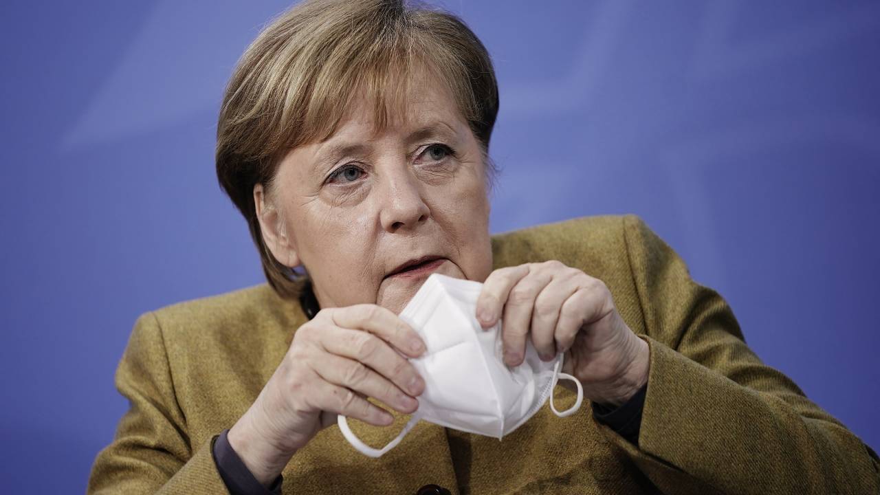 Chanceler da Alemanha, Angela Merkel, durante coletiva em Berlim. 05/01/2021