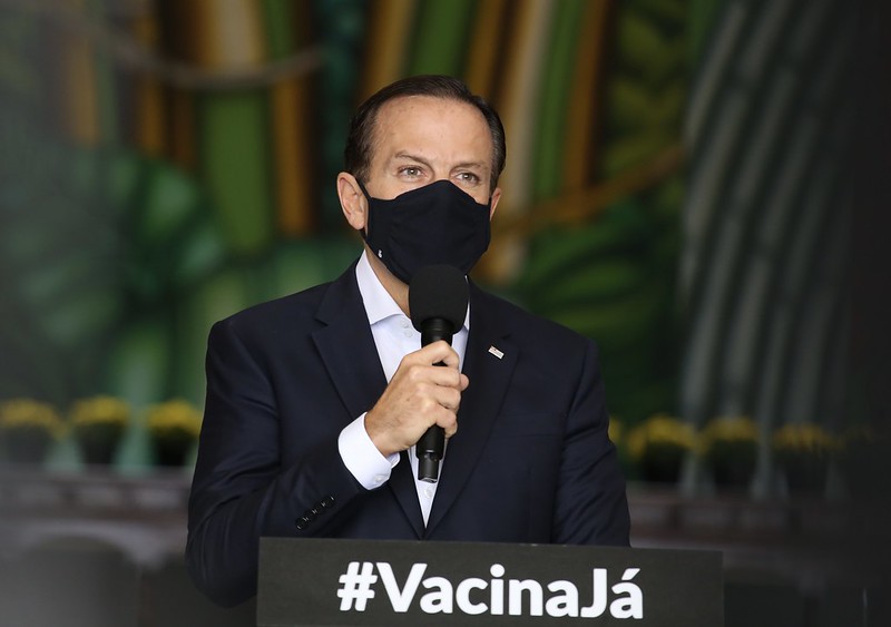 O governador de SP, João Doria (PSDB), anuncia as novas regras de distanciamento social no estado