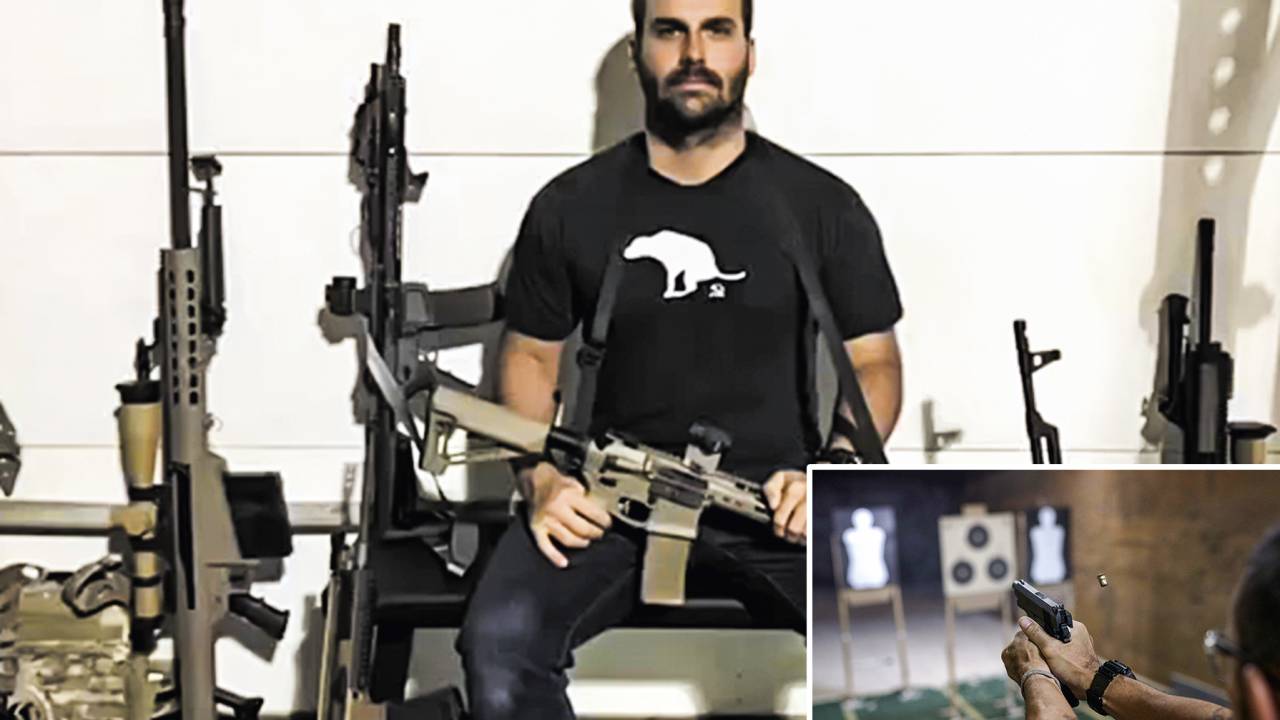BANDEIRA POLÍTICA - Eduardo Bolsonaro: o deputado é um dos responsáveis por garantir o apoio dos donos de lojas de armas e de entidades de tiro ao governo federal -