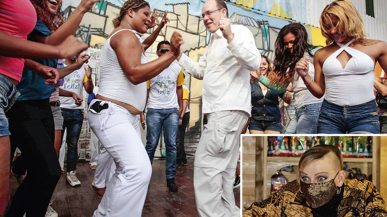 FESTEIRO - Albert, em visita ao Rio em 2013: quando a notícia da filha brasileira começou a circular, a princesa Charlene (abaixo) raspou parte do cabelo -