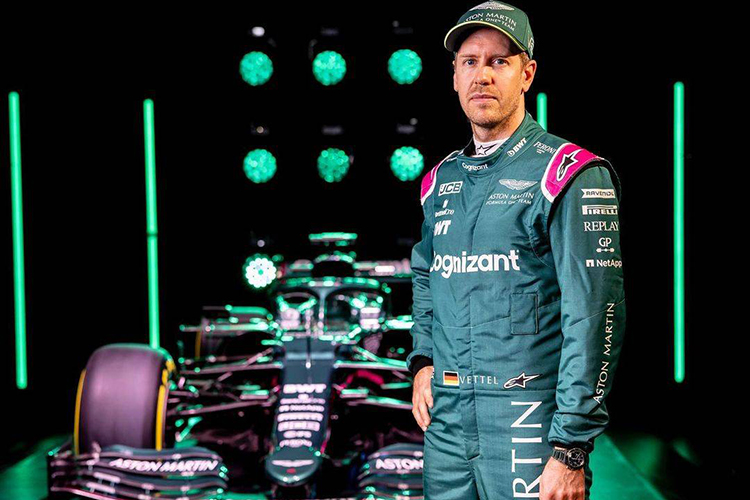 Sebastian Vettel, durante lançamento do novo carro da Aston Martin -